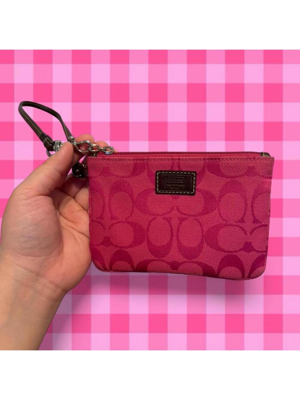 COACH pink wristlet